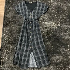 Pull&Bear Crop Top and Skirt Dress One Piece Black and White Linen Women’s Small